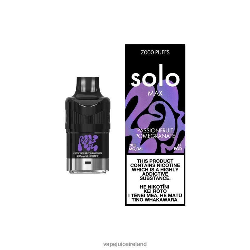 Vape Pods Ireland - Solo MAX Pod Passionfruit Pomegranate 8F4B4N89