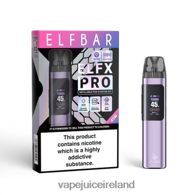 ELFBAR ELFX Pro Open Pod Device Purple 88Z2LD2 Vape Flavours