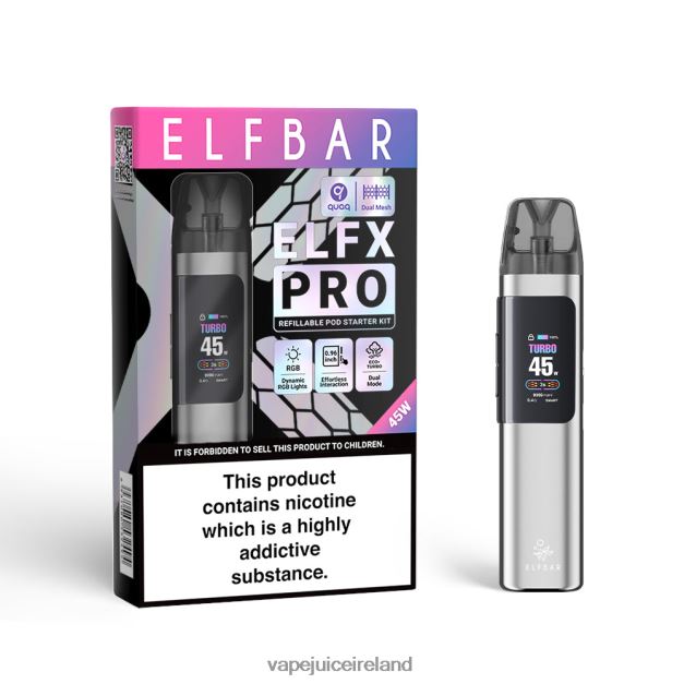 ELFBAR ELFX Pro Open Pod Device Sliver 88Z2LD1 Vape Ireland