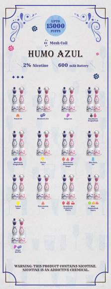 Vape Pods Ireland - Humo Azul 15000 puffs 2% Disposable TDT494