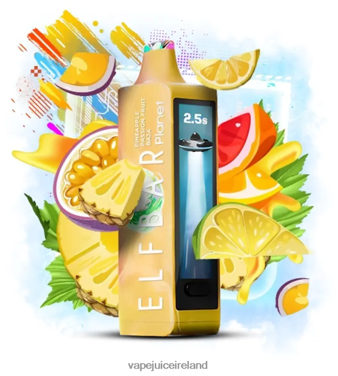 Vape Flavours - Elf Bar Planet 25000 Pineapple Passion Fruit Baja 462HH827