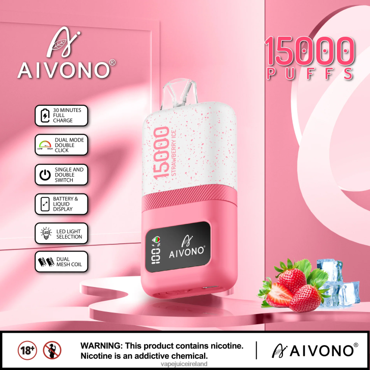 Vape Ireland - Aivono AIM magic 15000 Strawberry Ice 6HX0T671