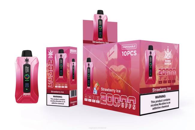 Vape Ireland - Bang Beach 20000 Puffs Smart Screen Vape Strawberry Ice 0PVR6