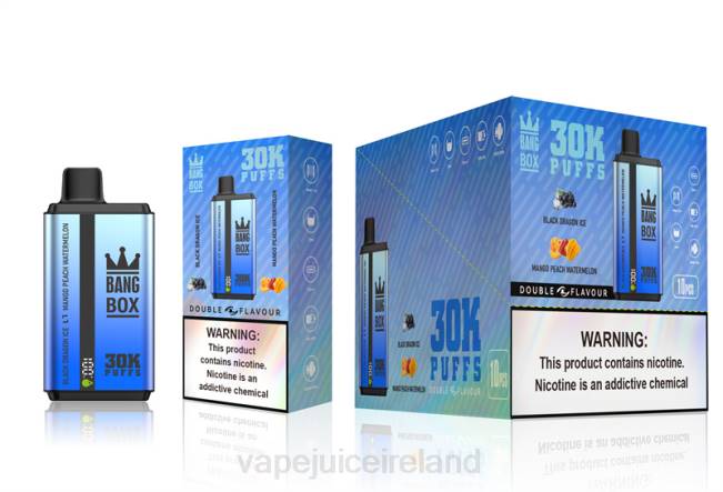 Vape Ireland - Bang Box 30000 Puffs Dual Flavors Black Dragon Ice & Mango Peach Watermelon 0PVR71