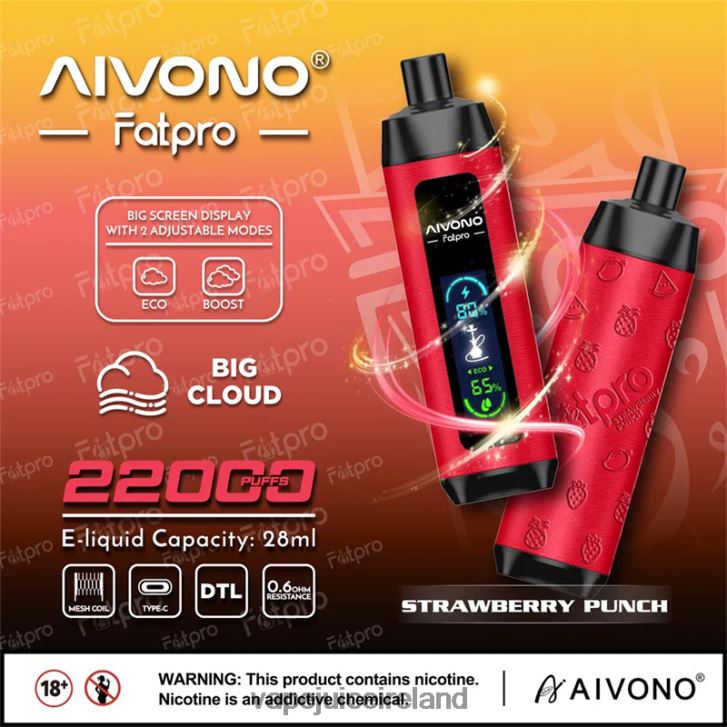 Vape Juice - Aivono Fatpro 22000 Strawberry Punch 6HX0T68