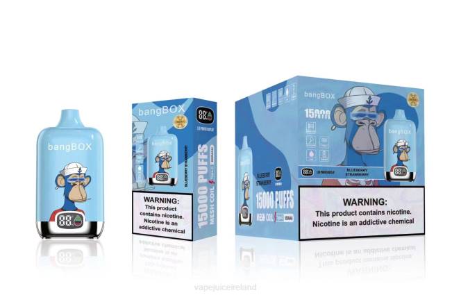 Vape Juice - Bang Box 15000 Puffs Blueberry Strawberry 0PVR38