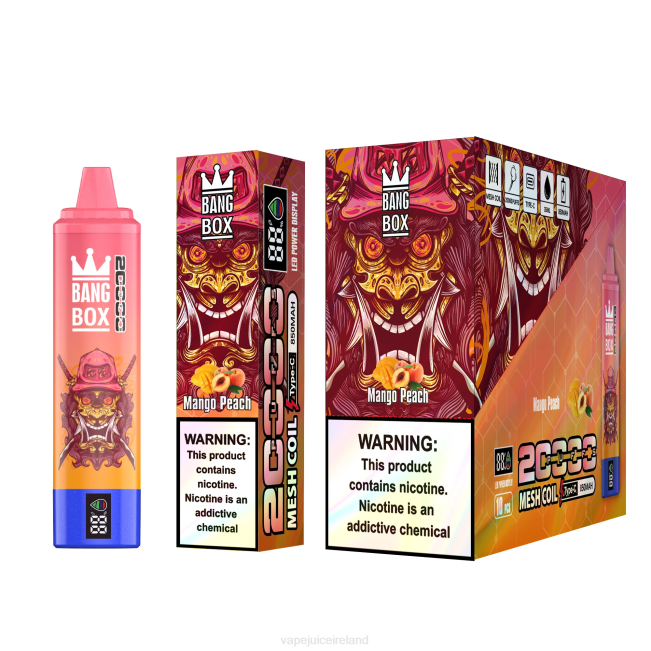 Vape Juice - Bang Box 20000 Puffs Smart Screen Mango Peach 0PVR58