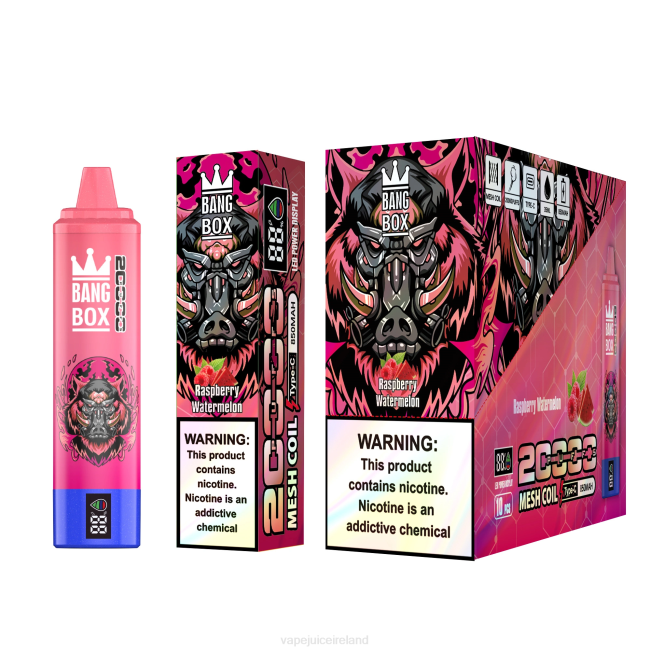 Vape Juice - Bang Box 20000 Puffs Smart Screen Raspberry Watermelon 0PVR53