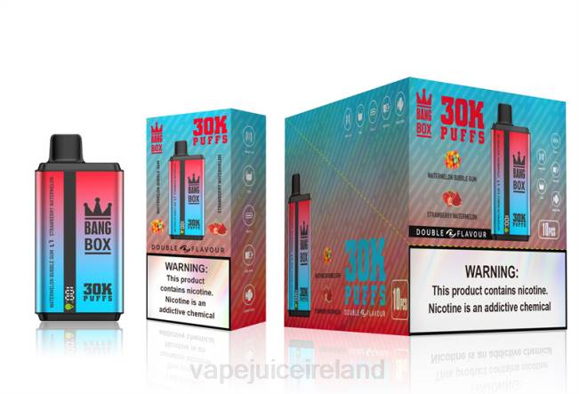 Vape Juice - Bang Box 30000 Puffs Dual Flavors Watermelon Bubble Gum & Strawberry Watermelon 0PVR68