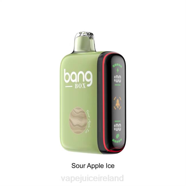 Vape Juice - Bang Box 9000-18000 Puffs Intelligent Power Display Sour Apple Ice 0PVR28