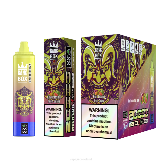 Vape Pod Kits - Bang Box 20000 Puffs Smart Screen Kiwi Passion Fruit Guava 0PVR50