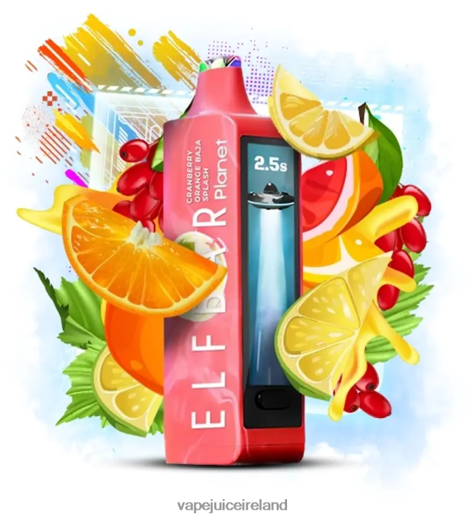 Vape Pod Kits - Elf Bar Planet 25000 Cranberry Orange Baja Splash 462HH830