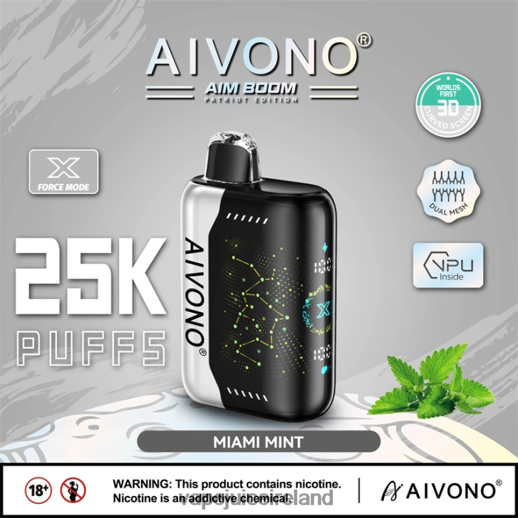 Vape Pods Ireland - Aivono AIM BOOM 25000 Miami Mint 6HX0T6349