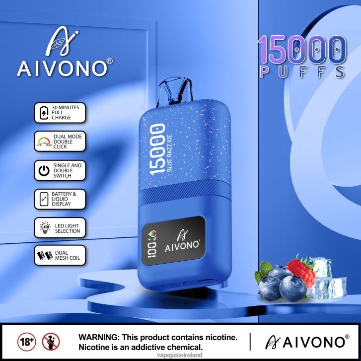 Vape Pods Ireland - Aivono AIM magic 15000 Blue Razz Ice 6HX0T664