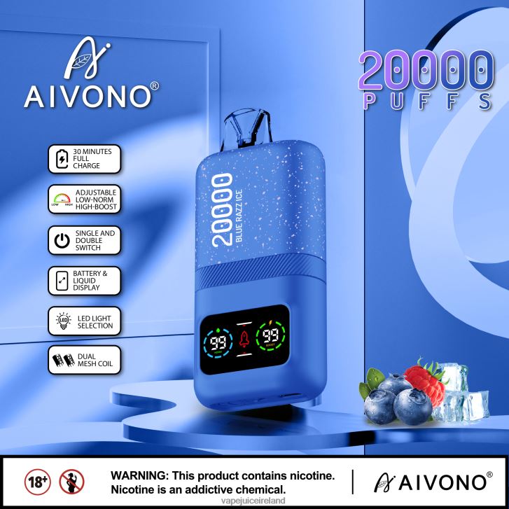Vape Pods Ireland - Aivono AIM magic 20000 Blue Razz Ice 6HX0T679