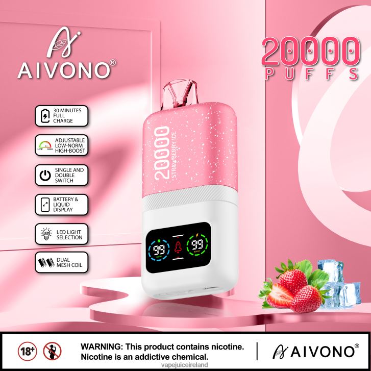 Vape Pods Ireland - Aivono AIM magic 20000 Strawberry Ice 6HX0T674