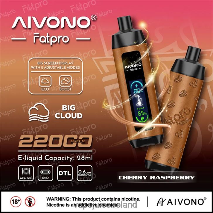 Vape Pods Ireland - Aivono Fatpro 22000 Cherry Raspberry 6HX0T64