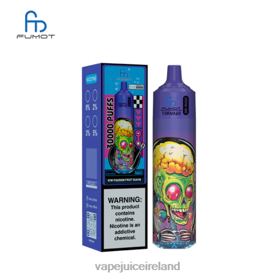 Vape Pods Ireland - Fumot Tornado 30K Music Kiwi Passion Fruit Guava 480TH14