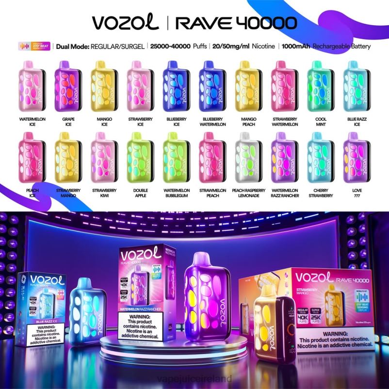 Vozol Rave 40000 JJ66T1 Vape Ireland