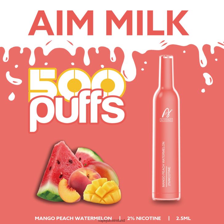 Vape Juice - Aivono AIM MILK 500 Mango Peach Watermelon 6HX0T6268