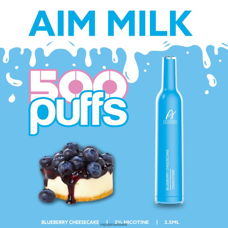 Vape Pods Ireland - Aivono AIM MILK 500 Blueberry Cheese Cake 6HX0T6274