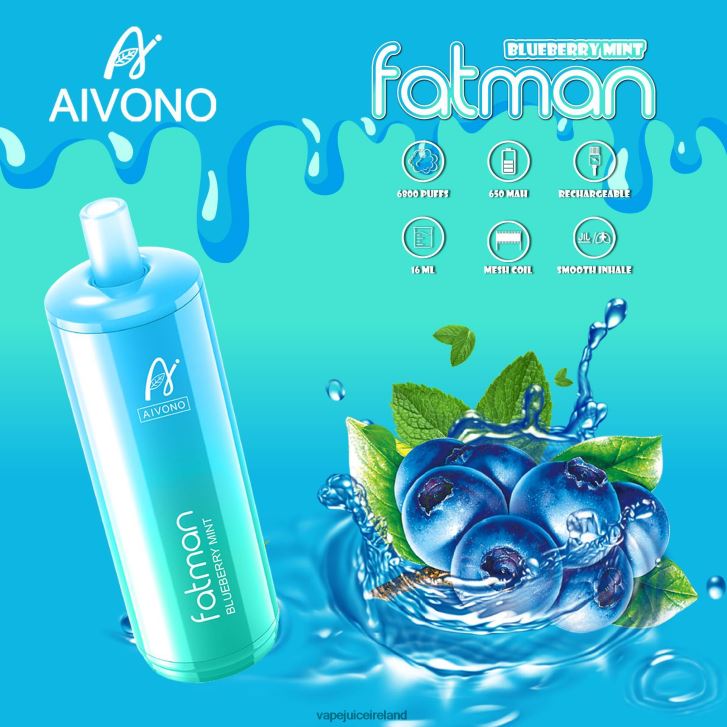 Vape Flavours - Aivono FATMAN 6800 Blueberry Mint 6HX0T622