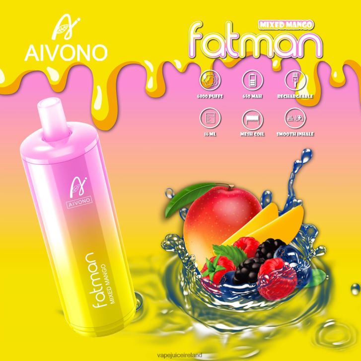 Vape Ireland - Aivono FATMAN 6800 Mixed Mango 6HX0T626