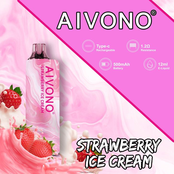 Vape Pod Kits - Aivono AIM GUN 7000 Strawberry Ice Cream 6HX0T6105