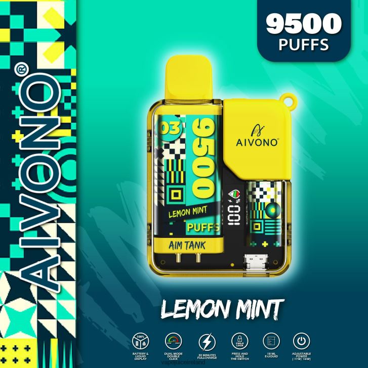 Vape Pod Kits - Aivono AIM TANK 9500 Lemon Mint 6HX0T635