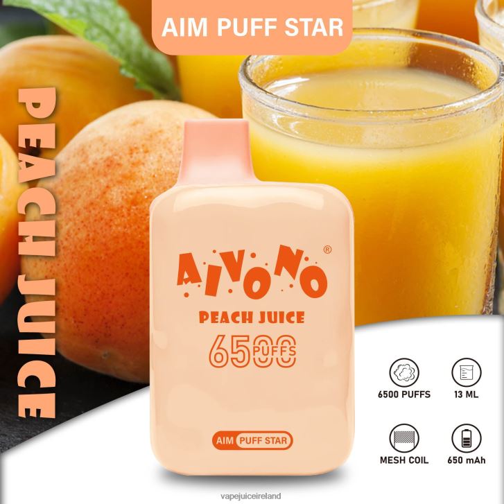 Vape Pods Ireland - Aivono AIM PUFF STAR 6500 Peach Juice 6HX0T6289