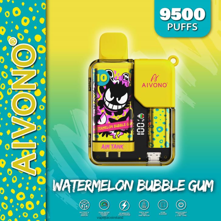 Vape Pods Ireland - Aivono AIM TANK 9500 Watermelon Bubble Gum 6HX0T644