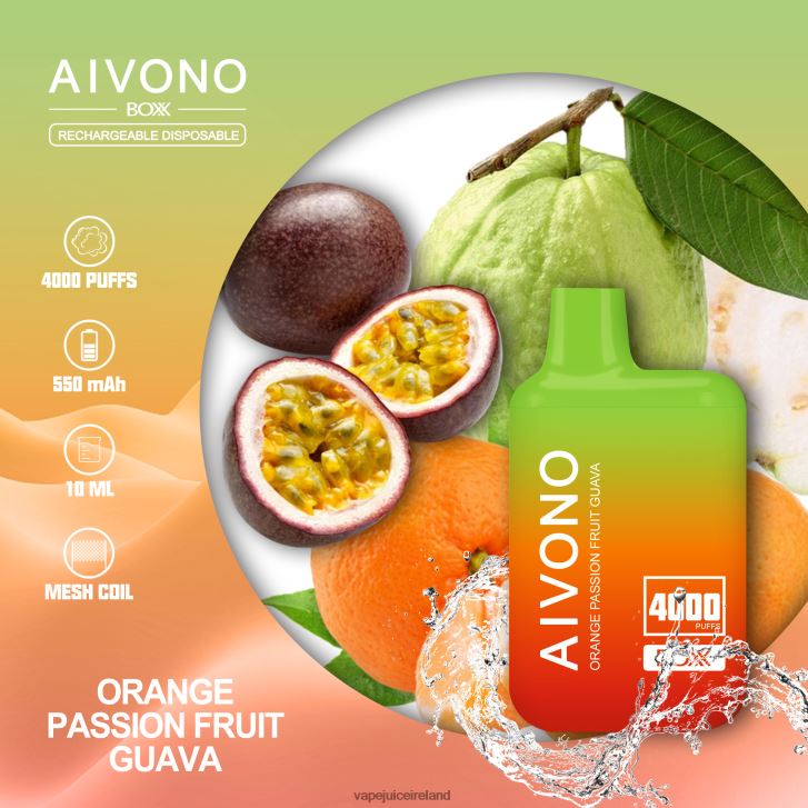Vape Flavours - Aivono AIM BOXX 4000 Orange Passionfruit Guava 6HX0T6212