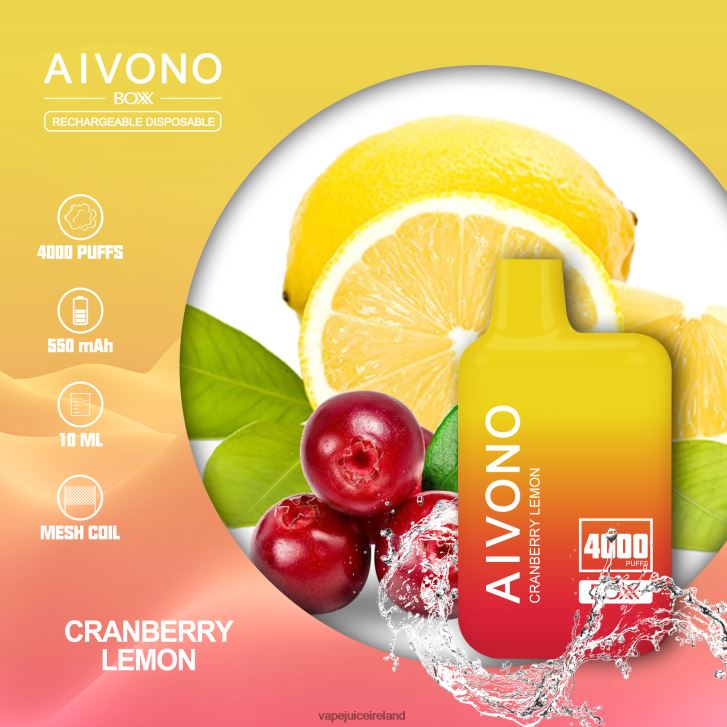 Vape Juice - Aivono AIM BOXX 4000 Cranberry Lemon 6HX0T6218