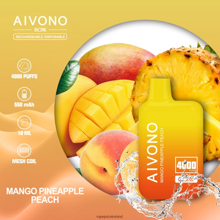 Vape Pods Ireland - Aivono AIM BOXX 4000 Mango Pineapple Peach 6HX0T6219