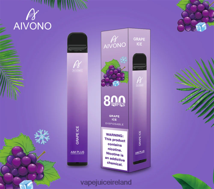 Vape Pods Ireland - Aivono AIM PLUS 800 Grape Ice 6HX0T6179