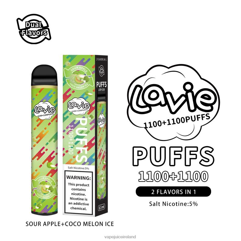 Vape Flavours - LAVIE BAR Switch 2200 Puffs Sour Apple/Coco Melon Ice TVF2X297