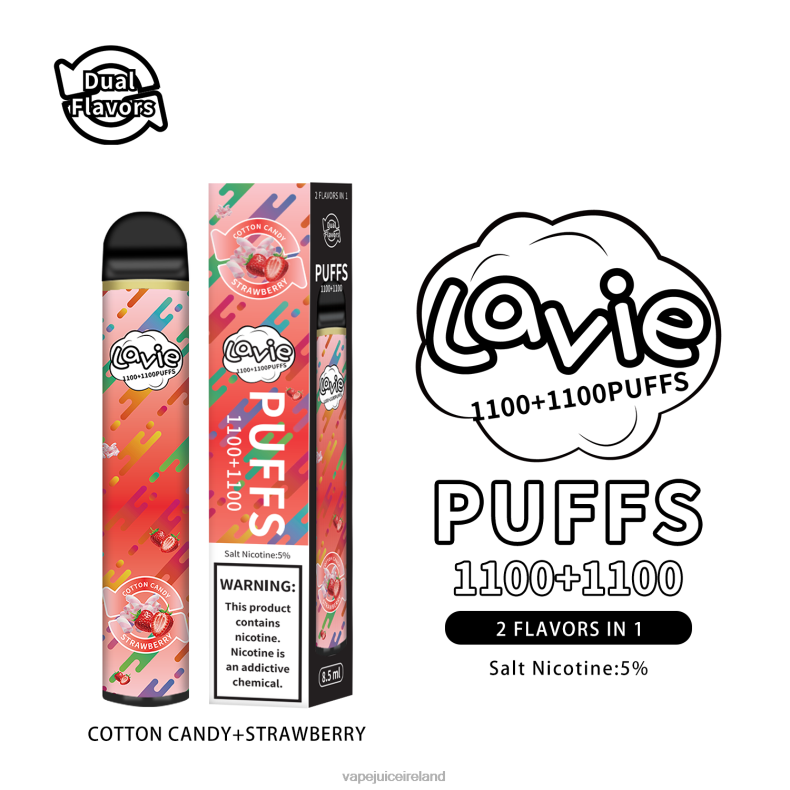 Vape Juice - LAVIE BAR Switch 2200 Puffs Cotton Candy/Strawberry TVF2X293