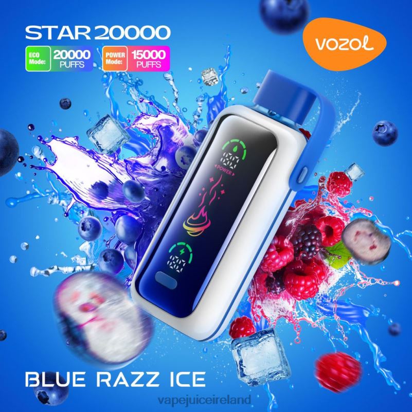 Vape Utan Nikotin - VOZOL STAR 20000 BLUE RAZZ ICE DR4284