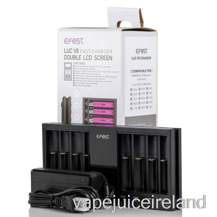 Vape Flavours EFEST LUC V8 Double LCD Screen Fast Battery Charger
