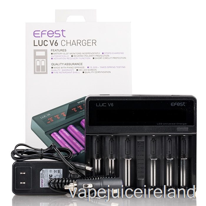 Vape Flavours Efest LUC V6 6-Bay LCD Universal Charger