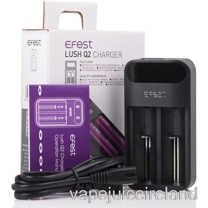 Vape Flavours Efest LUSH Q2 2-Bay Intelligent LED Battery Charger